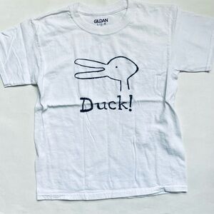 Custom Duck! Rabbit! Picture Book Cotton Tee Shirt Small